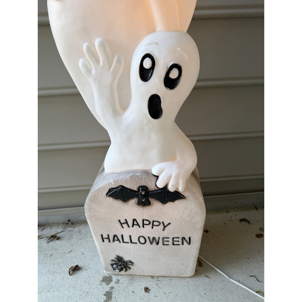 1995 40" Union Products Ghosts Tombstone Lighted Blow Mold Halloween Vtg Works - Picture 4 of 8